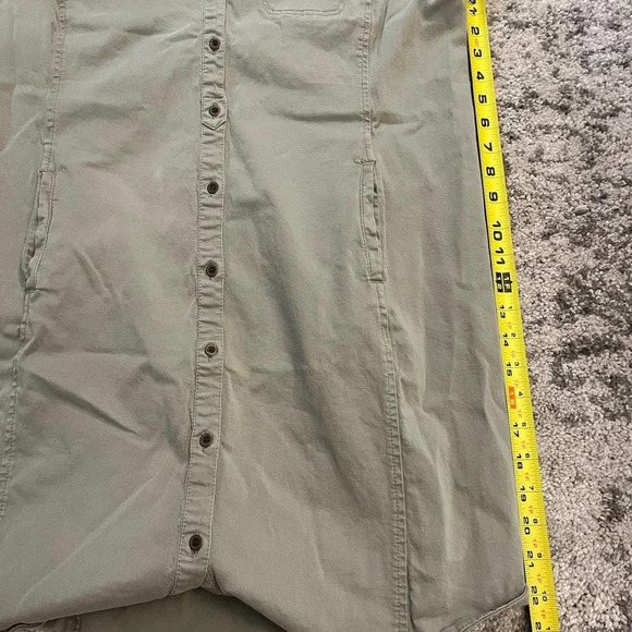 J.Jill chino - Linen cargo, long sleeve mini dress pockets olive sage size 12 - Picture 7 of 7